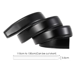 VATLTY 2021 No Buckle Leather Belt for Men 3.5cm Natural Cowhide Trouser Belt Non-porous Black Belt Girdles Male Gifts