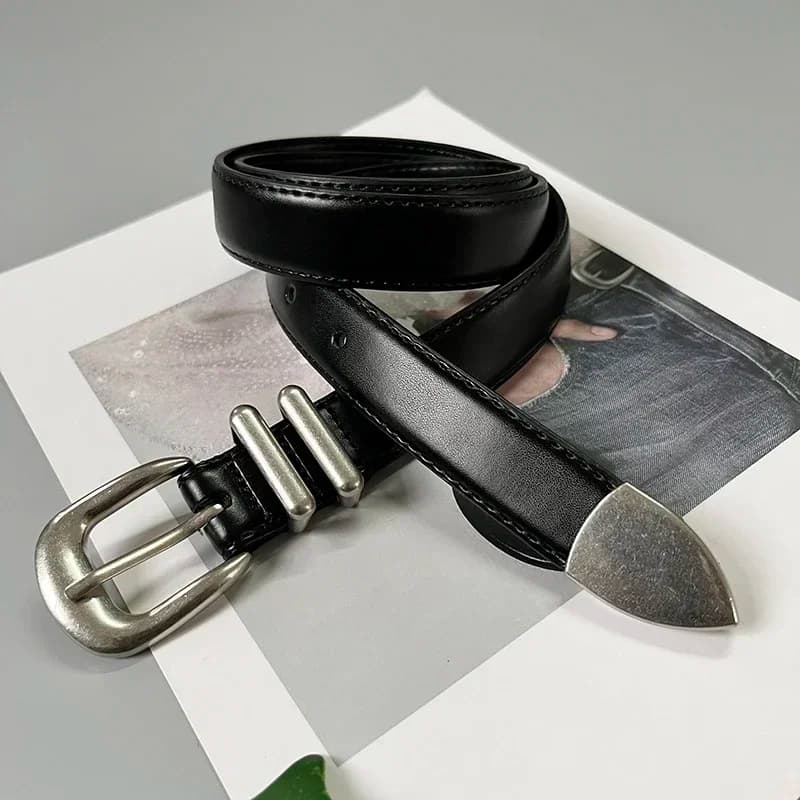 High Quality Real Leather Jeans Belts For Women Simple Design Metal Buckle  Waist Belts Cowskin Men Unisex Casual Strap Ceinture