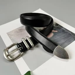 High Quality Real Leather Jeans Belts For Women Simple Design Metal Buckle  Waist Belts Cowskin Men Unisex Casual Strap Ceinture