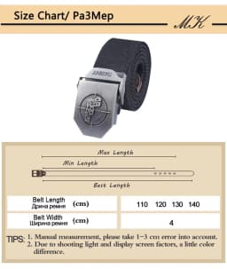 Maikun Metal Automatic Buckle Canvas Belts for Men Military Tactical Men Belt Casual Style Men Belt