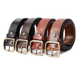 MEDYLA Retro Leather Belt Men's Copper Buckle Thick Men's and women's Casual Fashion Genuine Leather Hand-made Belt 21403