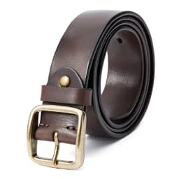 MEDYLA Retro Leather Belt Men's Copper Buckle Thick Men's and women's Casual Fashion Genuine Leather Hand-made Belt 21403
