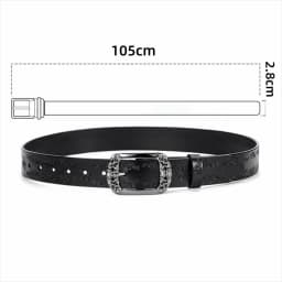 1 Pcs Fashion PU Leather Alloy Pin Buckle Carved Waist Belt 110 cm Harajuku Y2K Belt Chic Vintage Punk Waistband For Women