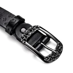 1 Pcs Fashion PU Leather Alloy Pin Buckle Carved Waist Belt 110 cm Harajuku Y2K Belt Chic Vintage Punk Waistband For Women
