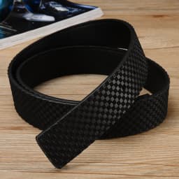 3.8cm Men's Casual Smooth Buckle Leather Belt with Letter Pattern No Head Strap Waist Belt Pants Belt from Mainland China