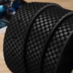 3.8cm Men's Casual Smooth Buckle Leather Belt with Letter Pattern No Head Strap Waist Belt Pants Belt from Mainland China