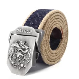 SupSindy Men Canvas Belt Luxury Dragon Metal Buckle Army Military Tactical Belts for Men Jeans Waistband Soldier Male Strap