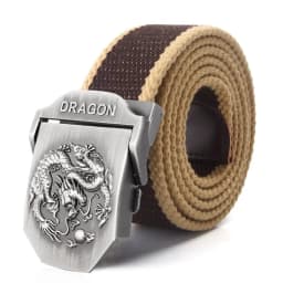SupSindy Men Canvas Belt Luxury Dragon Metal Buckle Army Military Tactical Belts for Men Jeans Waistband Soldier Male Strap