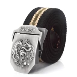 SupSindy Men Canvas Belt Luxury Dragon Metal Buckle Army Military Tactical Belts for Men Jeans Waistband Soldier Male Strap