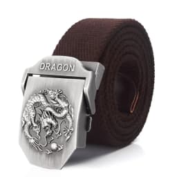 SupSindy Men Canvas Belt Luxury Dragon Metal Buckle Army Military Tactical Belts for Men Jeans Waistband Soldier Male Strap