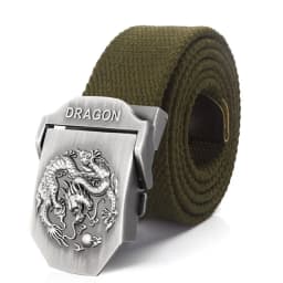 SupSindy Men Canvas Belt Luxury Dragon Metal Buckle Army Military Tactical Belts for Men Jeans Waistband Soldier Male Strap