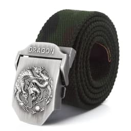 SupSindy Men Canvas Belt Luxury Dragon Metal Buckle Army Military Tactical Belts for Men Jeans Waistband Soldier Male Strap