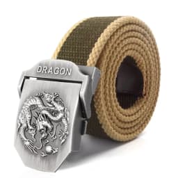 SupSindy Men Canvas Belt Luxury Dragon Metal Buckle Army Military Tactical Belts for Men Jeans Waistband Soldier Male Strap