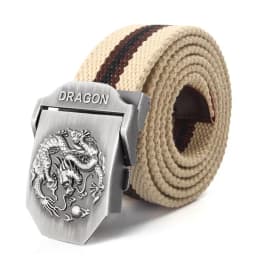 SupSindy Men Canvas Belt Luxury Dragon Metal Buckle Army Military Tactical Belts for Men Jeans Waistband Soldier Male Strap
