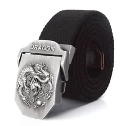 SupSindy Men Canvas Belt Luxury Dragon Metal Buckle Army Military Tactical Belts for Men Jeans Waistband Soldier Male Strap