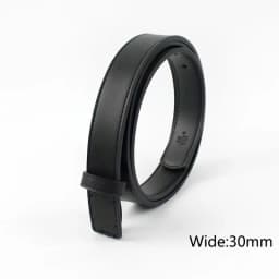 20-38mm Black Cowskin Belt Men No Buckle Belts Strip High Quality Business Waitband Pants Waist Strap Leather Craft Accessories