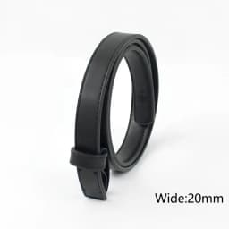 20-38mm Black Cowskin Belt Men No Buckle Belts Strip High Quality Business Waitband Pants Waist Strap Leather Craft Accessories