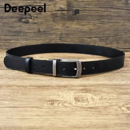 20-38mm Black Cowskin Belt Men No Buckle Belts Strip High Quality Business Waitband Pants Waist Strap Leather Craft Accessories