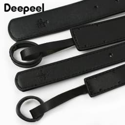 20-38mm Black Cowskin Belt Men No Buckle Belts Strip High Quality Business Waitband Pants Waist Strap Leather Craft Accessories
