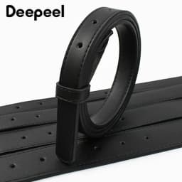 20-38mm Black Cowskin Belt Men No Buckle Belts Strip High Quality Business Waitband Pants Waist Strap Leather Craft Accessories