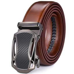 Men's Belt, Ratchet Belt Leather Dress 3.5cm Wide High-quality Sliding Belt Easy to Adjust Automatic Buckle