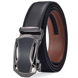 Men's Belt, Ratchet Belt Leather Dress 3.5cm Wide High-quality Sliding Belt Easy to Adjust Automatic Buckle