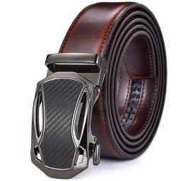 Men's Belt, Ratchet Belt Leather Dress 3.5cm Wide High-quality Sliding Belt Easy to Adjust Automatic Buckle