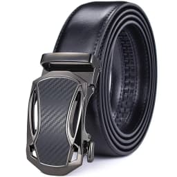 Men's Belt, Ratchet Belt Leather Dress 3.5cm Wide High-quality Sliding Belt Easy to Adjust Automatic Buckle