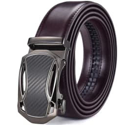 Men's Belt, Ratchet Belt Leather Dress 3.5cm Wide High-quality Sliding Belt Easy to Adjust Automatic Buckle