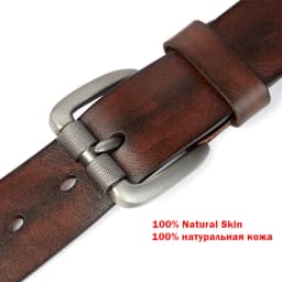 MEDYLA Fashion Men's Belt Top Natural Genuine Leather Sturdy Buckle Men Vintage Belt Suitable for Jeans Casual Pants Cummerbund