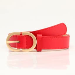 2.8x105cm Female Fashion Belt Simple Metal Buckle Belt for Women Black Suit Jeans Clothing Accessories White Black Red Purple