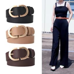 2.8x105cm Female Fashion Belt Simple Metal Buckle Belt for Women Black Suit Jeans Clothing Accessories White Black Red Purple