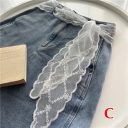 Sweet Lace Elastic Bow Tie Bohemian Waist Chain Belt for Women Fashion Sweater Chain Waist Seal Body Decor Accessories