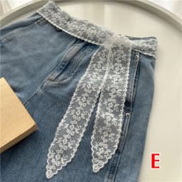 Sweet Lace Elastic Bow Tie Bohemian Waist Chain Belt for Women Fashion Sweater Chain Waist Seal Body Decor Accessories