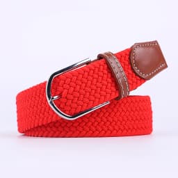 Unisex Elastic Fabric Woven Casual Women Belt Pin Buckle Expandable Braided Stretch Canvas Stylish Leisure Belts for Men