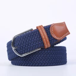 Unisex Elastic Fabric Woven Casual Women Belt Pin Buckle Expandable Braided Stretch Canvas Stylish Leisure Belts for Men
