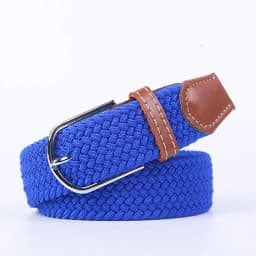 Unisex Elastic Fabric Woven Casual Women Belt Pin Buckle Expandable Braided Stretch Canvas Stylish Leisure Belts for Men