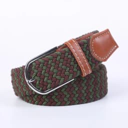 Unisex Elastic Fabric Woven Casual Women Belt Pin Buckle Expandable Braided Stretch Canvas Stylish Leisure Belts for Men