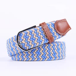 Unisex Elastic Fabric Woven Casual Women Belt Pin Buckle Expandable Braided Stretch Canvas Stylish Leisure Belts for Men