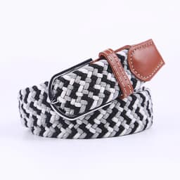 Unisex Elastic Fabric Woven Casual Women Belt Pin Buckle Expandable Braided Stretch Canvas Stylish Leisure Belts for Men