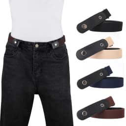 No Buckle Invisible Stretch Belt for Women Girls Jeans Pants Comfortable Adjustable Elastic Buckle-free Waist Belts