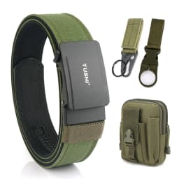 VATLTY New Men's Military Pistol Belt Metal Automatic Buckle Sturdy Nylon Tactical Outdoor Belt IPSC Casual Waistband Male