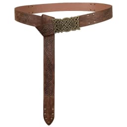 Novelty Embossed Viking Renaissance Buckle Belt PU Printing Celtic Belt Knight Leather Medieval Waistband Adult