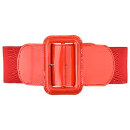 New Design Wide 7.5cm Waist Cover Women Blue Orange Belt Tight Sweater Coat Dress Stretch Yellow Metal Square Buckle Elastic
