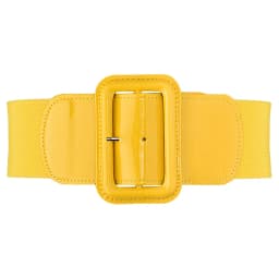 New Design Wide 7.5cm Waist Cover Women Blue Orange Belt Tight Sweater Coat Dress Stretch Yellow Metal Square Buckle Elastic