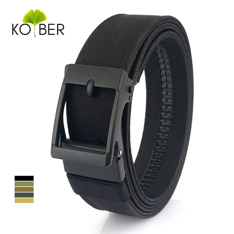 KOLBER Hard Tactical Belt for Men Metal Automatic Buckle Military Gun Belt 1100D Nylon Outdoor IPSC Belt Casual Waistband Male