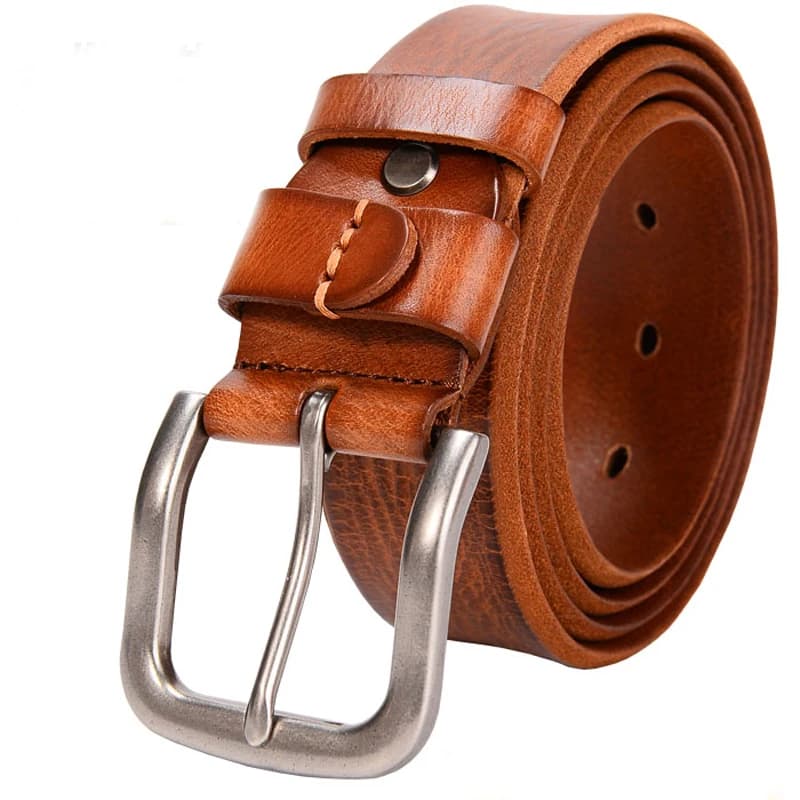 3.7CM Top Cowhide Belt Men Copper Buckle Top Genuine Leather Casual Jeans Belt High Quality All-match Retro Personal Male Strap