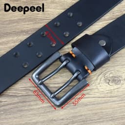 4.3cm*105-125cm Men's Cowskin Belt Genuine Leather Crafts Jeans Belts Double Pin Buckle Luxury Designer Waistband for Men Gift