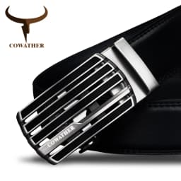 COWATHER New design cow genuine leather strap male belt automatic buckle belts for men fashion style waistband original brand