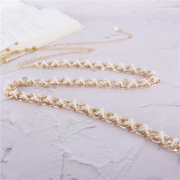 Luxury Designer Braided Corset Belt Girdle Gold Metal Chain Belts for Women Pearl Waistband Dress Jeans Elegant Chain Straps